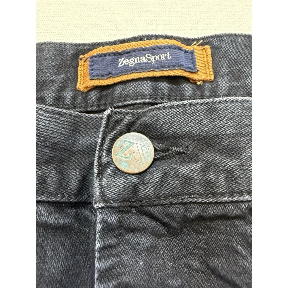 Zegna Sport Denim Project Men's Black Jeans Size 42 Luxury Cotton